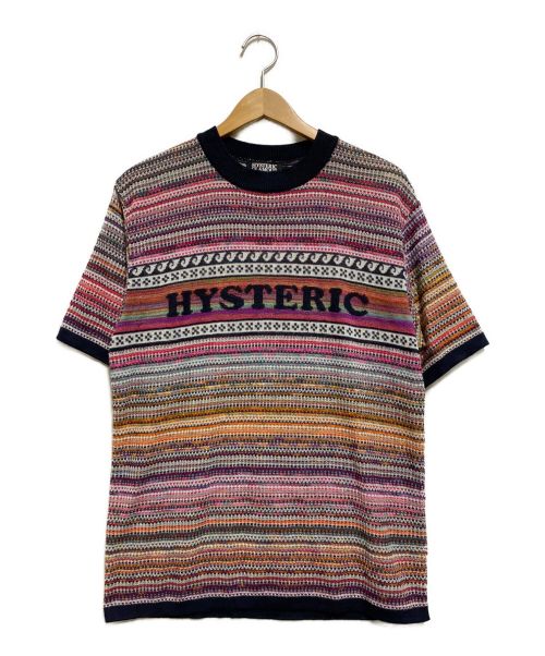 Hysteric Glamour（ヒステリックグラマー）Hysteric Glamour (ヒステリックグラマー) HYSTERIC ジャカードボーダー プルオーバー ネイビー サイズ:Sの古着・服飾アイテム