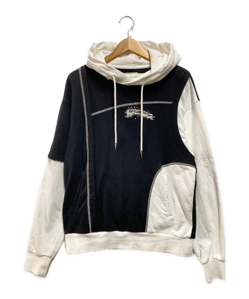 FenG CHen WANG（フェンチェンワン）FenG CHen WANG (フェンチェンワン) FRENCH TERRY PANELLED HOODIE ブラック×ホワイト サイズ:XXSの古着・服飾アイテム