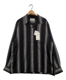 WACKO MARIA（ワコマリア）の古着「STRIPED OPEN COLLAR SHIRT」｜ブラック