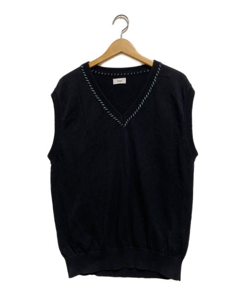 ALLEGE（アレッジ）ALLEGE (アレッジ) Hand stitch knit vest ブラック サイズ:4の古着・服飾アイテム