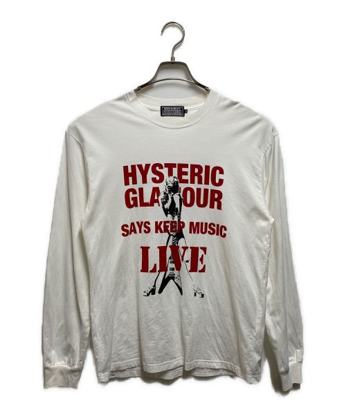 Hysteric Glamour（ヒステリックグラマー）Hysteric Glamour (ヒステリックグラマー) KEEP MUSIC Tシャツ ホワイト サイズ:Ｓの古着・服飾アイテム