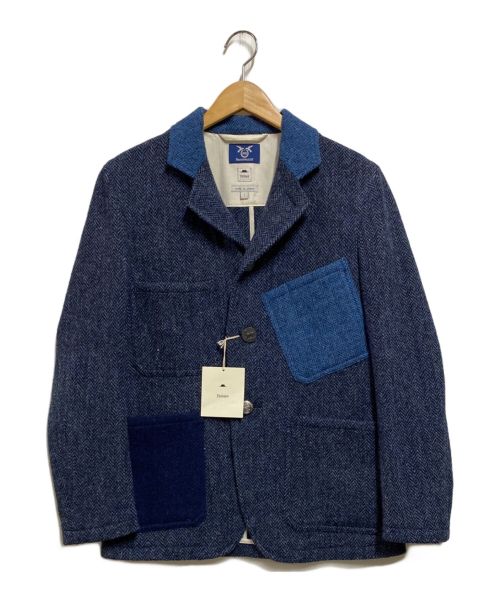 Hummingbirdshill（ハミングバーヅヒル）Hummingbirdshill (ハミングバーヅヒル) Jipijapa (ヒピハパ) CRAZY HARRIS TWEED-JACKET NAVY インディゴ サイズ:40の古着・服飾アイテム