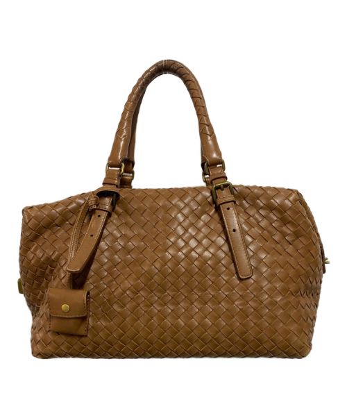 BOTTEGA VENETA（ボッテガベネタ）BOTTEGA VENETA (ボッテガベネタ) イントレチャート ミニボストンバッグ ブラウンの古着・服飾アイテム