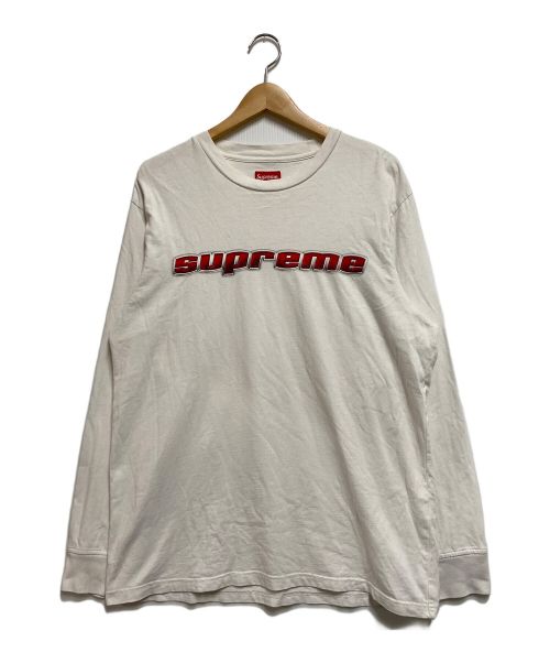 SUPREME（シュプリーム）SUPREME (シュプリーム) CHROME LOGO L/S TOP ホワイト サイズ:Мの古着・服飾アイテム