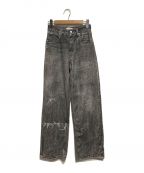 Ameri VINTAGEアメリヴィンテージ）の古着「TROMPE L′OEIL DENIM PANTS」｜ブラック