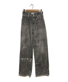 Ameri VINTAGE（アメリヴィンテージ）の古着「TROMPE L′OEIL DENIM PANTS」｜ブラック