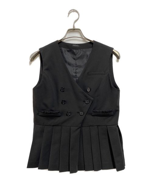 bibiy（ビビィ）bibiy (ビビィ) CECILE PLEATS VEST ブラック サイズ:FREEの古着・服飾アイテム