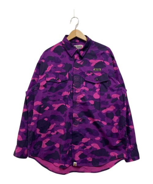 A BATHING APE（アベイシングエイプ）A BATHING APE (アベイシングエイプ) Color Camo CPO Shirt パープル サイズ:Мの古着・服飾アイテム