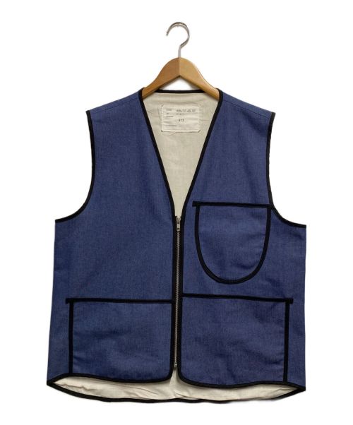 CAMIEL FORTGENS（カミエルフォートヘンス）CAMIEL FORTGENS (カミエルフォートヘンス) ZIP VEST BISON JEANDENIM インディゴ サイズ:Мの古着・服飾アイテム