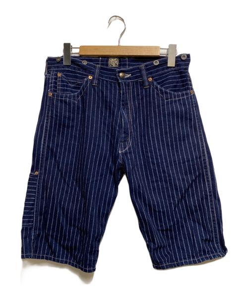 SUGAR CANE（シュガーケーン）SUGAR CANE (シュガーケーン) 9oz. WABASH STRIPE ZIP FLY SHORTS インディゴ サイズ:w32 L12の古着・服飾アイテム