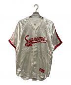 SUPREMEシュプリーム）の古着「Satin Baseball Jersey」｜ネイビー