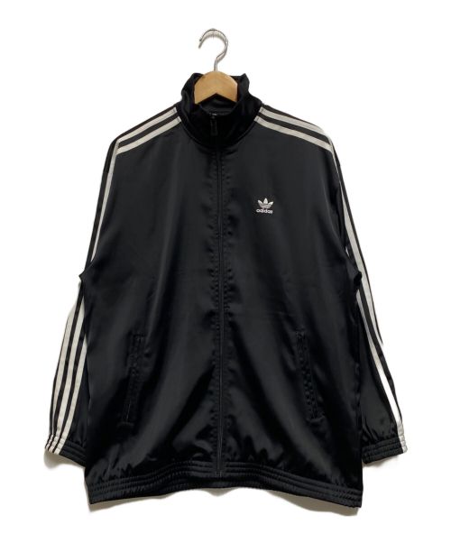 adidas（アディダス）adidas (アディダス) ルーズ サテン トラックトップ ブラック サイズ:Lの古着・服飾アイテム