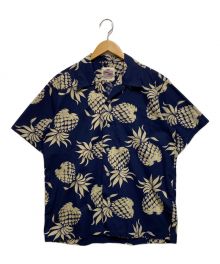 Duke Kahanamoku（デュークカハナモク）の古着「COTTON S/S OPEN SHIRTDUKES PINEAPPLE」｜ネイビー