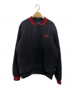 stussyステューシー）の古着「WOOL VARSITY JACKET」｜ブラック