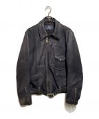 AVIREXアヴィレックス）の古着「D-POCKET DEER LEATHER JACKET」｜ネイビー