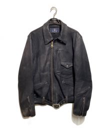 AVIREX（アヴィレックス）の古着「D-POCKET DEER LEATHER JACKET」｜ネイビー