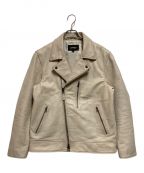 AVIREXアヴィレックス）の古着「AGED LEATHER W-RIDERS JACKET」｜ホワイト