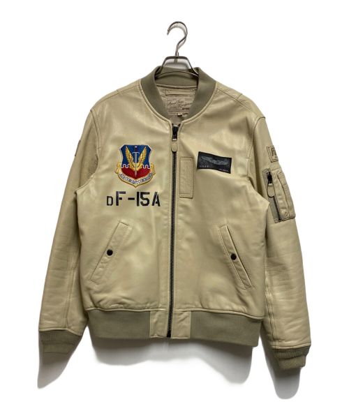 AVIREX（アヴィレックス）AVIREX (アヴィレックス) 40th ANNIV LEATHER MA-1 STREAK EAGLE ベージュ サイズ:XLの古着・服飾アイテム