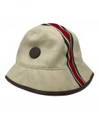 GUCCIグッチ）の古着「Web Stripe Canvas Fedora Hat」｜アイボリー