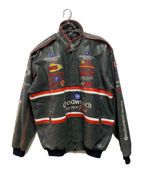 goodwrench（-）goodwrench (-) レザーレーシングジャケット ブラック サイズ:4の古着・服飾アイテム