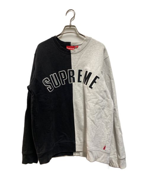 SUPREME（シュプリーム）SUPREME (シュプリーム) Split Crew ブラック×グレー サイズ:Мの古着・服飾アイテム