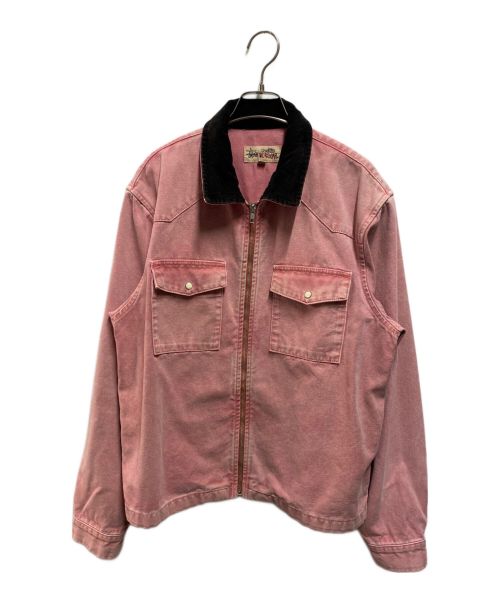 stussy（ステューシー）stussy (ステューシー) Washes Canvas Work Shirt ピンク サイズ:Мの古着・服飾アイテム