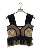 TODAYFULトゥデイフル）の古着「Jacquard Fringe Bustier」｜ブラウン