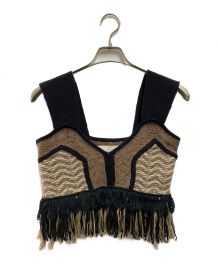 TODAYFUL（トゥデイフル）の古着「Jacquard Fringe Bustier」｜ブラウン