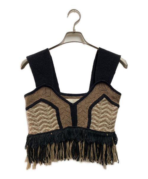 TODAYFUL（トゥデイフル）TODAYFUL (トゥデイフル) Jacquard Fringe Bustier ブラウン サイズ:Ｆの古着・服飾アイテム