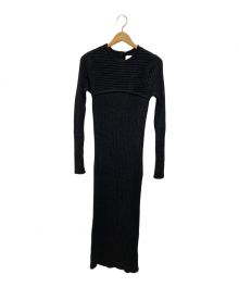 TODAYFUL（トゥデイフル）の古着「Mix Boucle Knitdress」｜ブラック