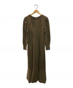 Ameriアメリ）の古着「PENTAGON NECK FOLD HEM DRESS」｜オリーブ