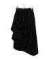 LIMI feu（リミフゥ）の古着「DOUBLE SATIN IRREGULAR HEM SKIRT」｜ブラック