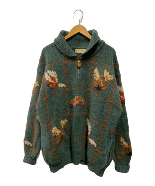 L.L.Bean（エルエルビーン）L.L.Bean (エルエルビーン) 80sハーフジップウールニット グリーン サイズ:Lの古着・服飾アイテム