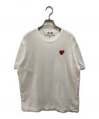 PLAY COMME des GARCONSプレイ コムデギャルソン）の古着「ハートワッペンT シャツ」｜ホワイト