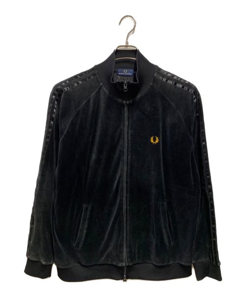 FRED PERRY（フレッドペリー）FRED PERRY (フレッドペリー) ベロアトラックジャケット ブラックの古着・服飾アイテム