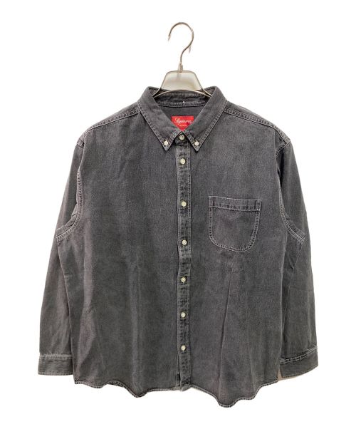 SUPREME（シュプリーム）SUPREME (シュプリーム) APPLIQUE DENIM SHIRT ブラック サイズ:Lの古着・服飾アイテム