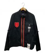 FRED PERRY×ART COMES FIRSTフレッドペリー×アートカムズファースト）の古着「SHIELD PATCH HARRINGTON JACKET」｜ブラック