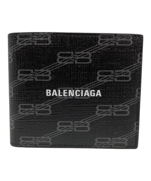 BALENCIAGA（バレンシアガ）BALENCIAGA (バレンシアガ) BBモノグラム二つ折り財布 ブラックの古着・服飾アイテム