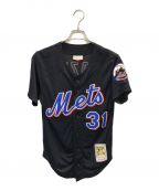 MITCHELL & NESSミッチェルアンドネス）の古着「ニューヨークメッツ ベースボールシャツ」｜ブラック