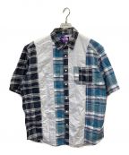 THE NORTHFACE PURPLELABELザ・ノースフェイス パープルレーベル）の古着「Patchwork H/S Shirt」｜ブルー