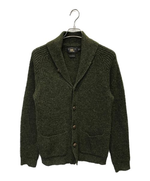 RRL（ダブルアールエル）RRL (ダブルアールエル) ショールカラーニットカーディガン グリーン サイズ:Sの古着・服飾アイテム