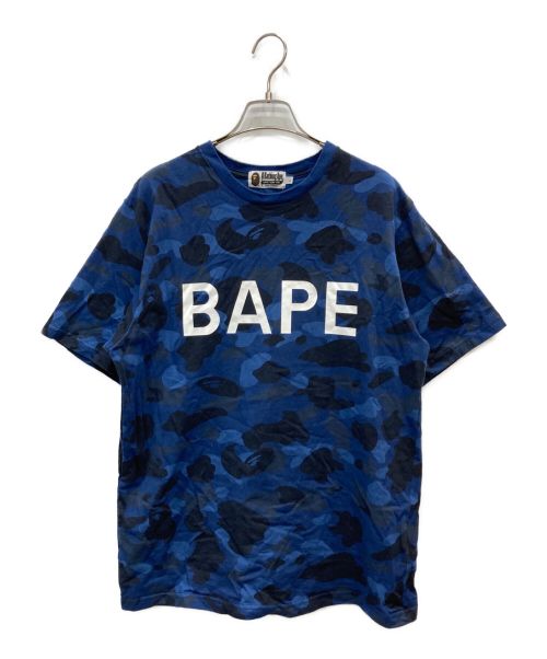 A BATHING APE（アベイシングエイプ）A BATHING APE (アベイシングエイプ) サルカモプリントTシャツ ブルー サイズ:Lの古着・服飾アイテム