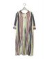 ne quittez pas（ヌキテパ）の古着「Cotton Stripe V Neck Dress / コットンストライプVネックドレス　ワンピース」｜マルチカラー