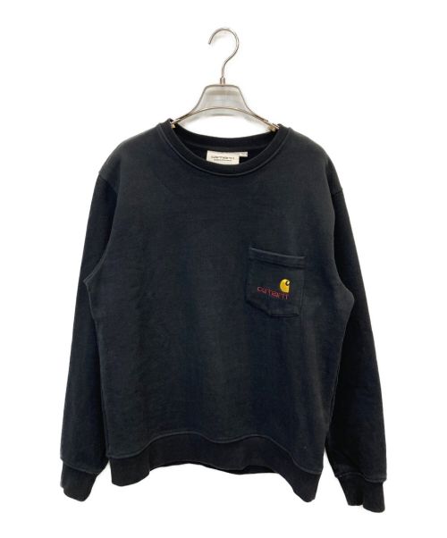 Carhartt WIP（カーハート）Carhartt WIP (カーハートダブリューアイピー) american script sweat ブラック サイズ:Mの古着・服飾アイテム