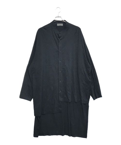 Yohji Yamamoto pour homme（ヨウジヤマモト プールオム）Yohji Yamamoto pour homme (ヨウジヤマモト プールオム) アシンメトリーメッセージプリントロングカーディガン ブラック サイズ:Mの古着・服飾アイテム