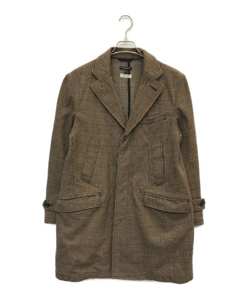 Engineered Garments（エンジニアド ガーメンツ）Engineered Garments (エンジニアド ガーメンツ) ハウンドトゥースチェスターコート ブラウン サイズ:Ｓの古着・服飾アイテム