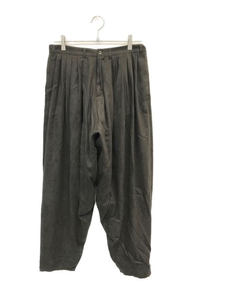 YANTOR（ヤントル）YANTOR (ヤントル) Suede 6tuck Pants グレー サイズ:Mの古着・服飾アイテム