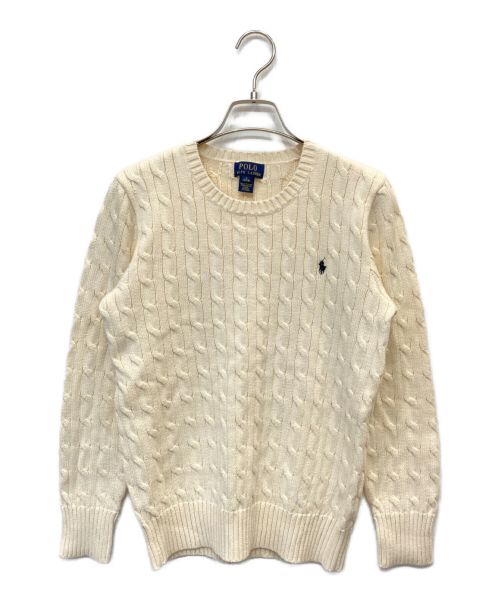 POLO RALPH LAUREN（ポロ・ラルフローレン）POLO RALPH LAUREN (ポロ・ラルフローレン) コットンケーブルニット ホワイト サイズ:L(14-16キッズ規格)の古着・服飾アイテム