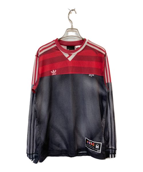 adidas（アディダス）adidas (アディダス) ALEXANDER WANG (アレキサンダーワン) Photocopy Longsleeve レッド×ブラック サイズ:XSの古着・服飾アイテム