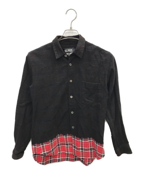 BLACK COMME des GARCONS（ブラック コムデギャルソン）BLACK COMME des GARCONS (ブラック コムデギャルソン) バイカラー シャツ ブラック サイズ:Sの古着・服飾アイテム